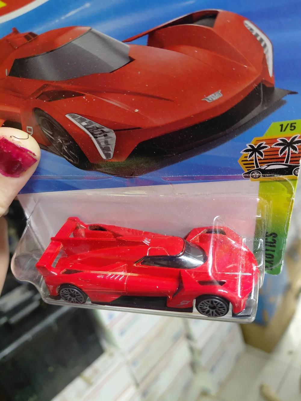 Hot Wheels 2025 HW Exotics red Cadillac Project GTP Hypercar diecast vehicle on
